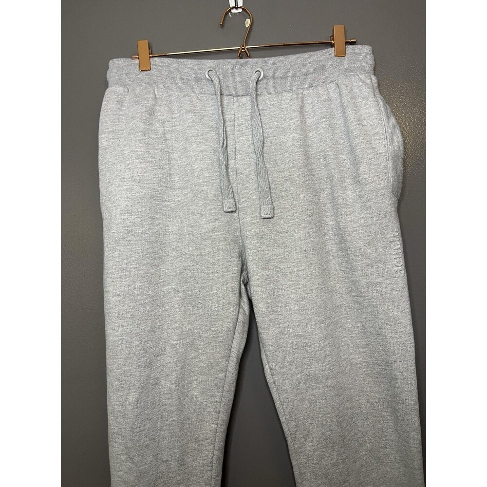 Bench Sweatpants Mens Large Gray Fleece Jogger Pants Elastic Waist Cuffed Logo